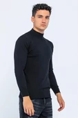 Erkek Slim Fit Düz Renk Balıkçı Yaka Boğazlı Kazak - 7