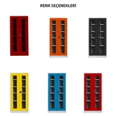 Jessan Ofis Camlı 198 lik Dosya Dolabı Gri-Sarı thumbnail 4