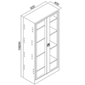 Jessan Ofis Camlı 198 lik Dosya Dolabı Gri-Sarı thumbnail 3