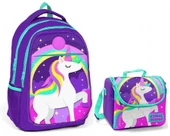 Coral High Kız Çocuk Mavi Unicorn Okul Sırt Çantası ve Beslenme Çantası thumbnail 1