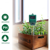 3lü Toprak Ph Ölçer Nem Ölçer Işık Ölçer Pilsiz Toprak Test Aleti A45 - 1