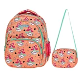Waddell Turuncu Flamingo Somon Kız Çocuk İlkokul Çantası ve Beslenme Çantası thumbnail 1