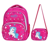Waddell Kırmızı Unicorn Üç Bölmeli İlkokul Kız Çocuk Okul Çantası - 1