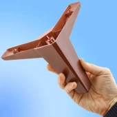 Sedir Lüks Mobilya Kanepe Tv Ünitesi Koltuk Ayağı 14 Cm Ahşap Desenli Kahverengi Baza Ayakları - 5