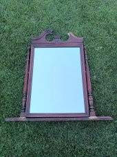 Vintage Ahşap Çerçeveli Oyma Desenli Ayna 108x70cm Hasarlı - 8