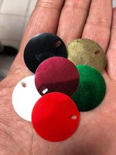 100 ADET 3cm 30mm SİYAH YEŞİL KIRMIZI VİŞNE BORDO ALTIN BEYAZ DİKİŞ DEKORASYON YUVARLAK PVC PULLAR - 2