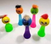 4 Adet Fırlayan Surat Çok Renk Işıklı Bas Fırlat ZıpZıp Oyuncak Emoji Toplar Zevkle Zıplayan Işıklar - 7