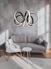 TT Aydınlatma TT318-SY  Hekza Modeli Mat Siyah Led Avize - 2