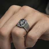 Akrep Desenli Taşsız 925 Gümüş Erkek Yüzük thumbnail 9