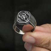 Akrep Desenli Taşsız 925 Gümüş Erkek Yüzük thumbnail 2
