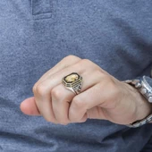 Kartal Başı Motifli 925 Gümüş Erkek Yüzük thumbnail 6