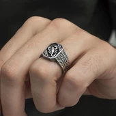 Akrep Desenli Taşsız 925 Gümüş Erkek Yüzük thumbnail 7