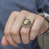 Kartal Başı Motifli 925 Gümüş Erkek Yüzük thumbnail 5