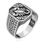 Akrep Desenli Taşsız 925 Gümüş Erkek Yüzük thumbnail 5