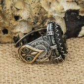 Oval Faset Kesim Yeşil Taşlı 925 Gümüş Erkek Yüzük thumbnail 7