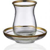 Kcd Bolero Altın 6 Kişilik 12 Parça Çay Bardak Seti thumbnail 2