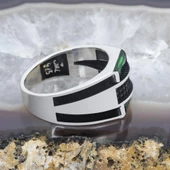 Baget Yeşil Taşlı 925 Gümüş Erkek Yüzük thumbnail 8
