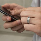 Kalem İşlemeli Motifli Gümüş Erkek Yüzük thumbnail 7