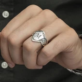 Kişiye Özel Harfli 925 Gümüş Erkek Yüzük thumbnail 7