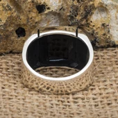 Kare Siyah Oniks Taşlı 925 Gümüş Erkek Yüzük thumbnail 8