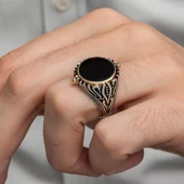 Çift Taraflı Ayyıldız Vatan Yazılı 925 Gümüş Erkek Yüzük thumbnail 7