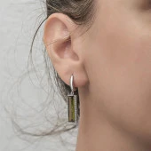 Zultanite Baget Taşlı 925 Gümüş Küpe - 3