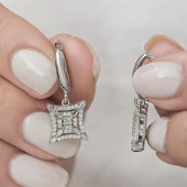 Zirkon Taşlı Süsleme 925 Gümüş Küpe - 10