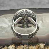 Mührü Süleyman İşleme 925 Gümüş Erkek Yüzük thumbnail 8