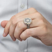 Mührü Süleyman İşleme 925 Gümüş Erkek Yüzük thumbnail 3