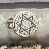 Mührü Süleyman İşleme 925 Gümüş Erkek Yüzük thumbnail 7