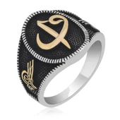 Elif Vav Tuğra Desenli 925 Gümüş Erkek Yüzük thumbnail 8