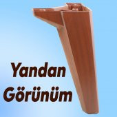 Lüks Mobilya Kanepe Sehpa TV Ünitesi Koltuk Ayağı 20 cm Ahşap Desenli Kahverengi Baza Ayak thumbnail 6