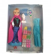 Karlar Ülkesi Anna  Hareketli Şarkı Söyleyen Yedek Elsa elbiseli Bebek Toplam 20 Parça Eşyalı thumbnail 1