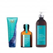 Moroccanoil Color Care Sarı Saçlar için Mor Şampuan + Bakım Yağı ve Bakım Kremi - 1