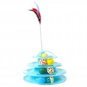 Tower of Tracks 4 Katlı 7 Toplu ve Tüylü Yuvarlak Kedi Oyuncağı 24 x 13 Cm Turkuaz - 1
