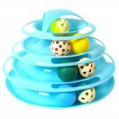 Tower of Tracks 4 Katlı 7 Toplu ve Tüylü Yuvarlak Kedi Oyuncağı 24 x 13 Cm Turkuaz - 5