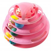 Tower of Tracks 4 Katlı 7 Toplu ve Tüylü Yuvarlak Kedi Oyuncağı 24 x 13 Cm Pembe - 5