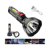 GOLD SİLVER GS-845 USB GİRİŞLİ 7W- UZUN MENZİLLİ - USB ŞARJLI FLAŞÖRLÜ EL FENERİ - 3