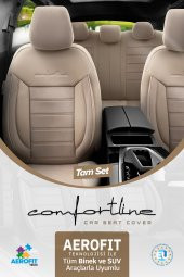Otom Ekstra Destekli Premium Oto Koltuk Kılıfı - Comfortline Design Bej - 2