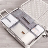 Derili Lüks Keçe 6 lı Bavul Organizer Seyahat Çantası 104522 GRİ - 2