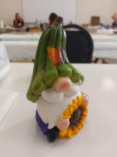 Çiçekli Büyük Gnome Dekoratif Cüce 16x10cm - 2