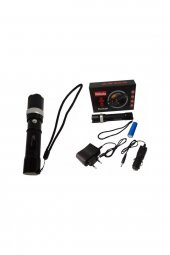 Profesyonel Şarjlı El Feneri Ledli+Flashlight+Zoom Özellikli+Tüfek Aparatı 6 Parça Full Set - 4