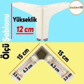 Sedef Lüks Mobilya Kanepe Sehpa Tv Ünitesi Koltuk Ayağı 12 Cm Beyaz Baza Ayakları - 4