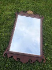 Vintage Ahşap Oyma Desenli Çerçeveli Ayna 71,5x123 cm - 2