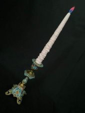 Çift Renkli Alevli Kar Masalı Şamdan Mumu 20 cm (Pembe) - 1