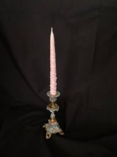 Çift Renkli Alevli Kar Masalı Şamdan Mumu 20 cm (Pembe) - 2