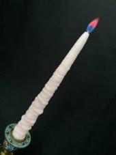 Çift Renkli Alevli Kar Masalı Şamdan Mumu 20 cm (Pembe) - 4