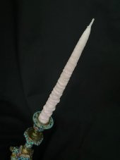 Çift Renkli Alevli Kar Masalı Şamdan Mumu 20 cm (Pembe) - 5