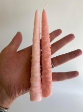 Çift Renkli Alevli Kar Masalı Şamdan Mumu 20 cm (Pembe) - 8