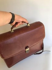 Tandi Vintage Deri Unisex Askılı Omuz El Çantası 2.El - 4